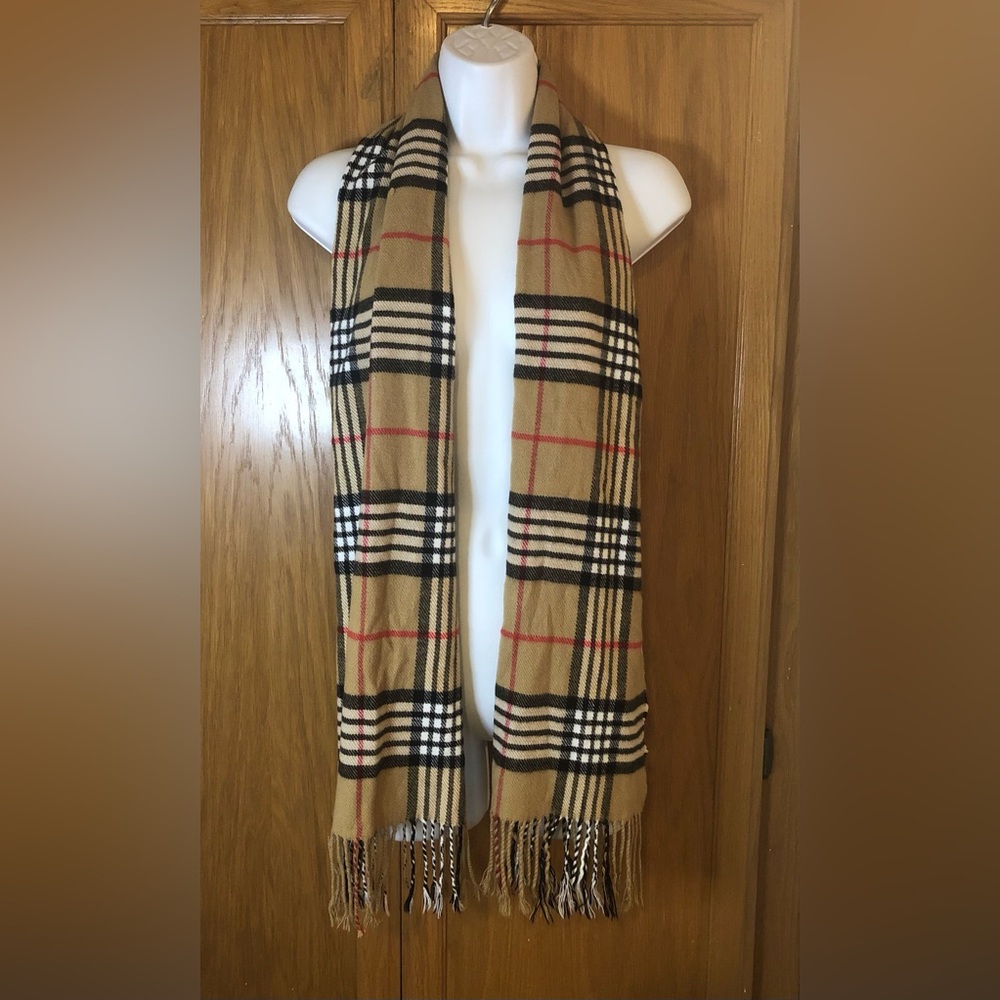 Tan Plaid Scarf